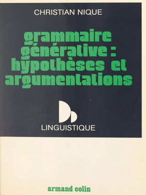 cover image of Grammaire générative